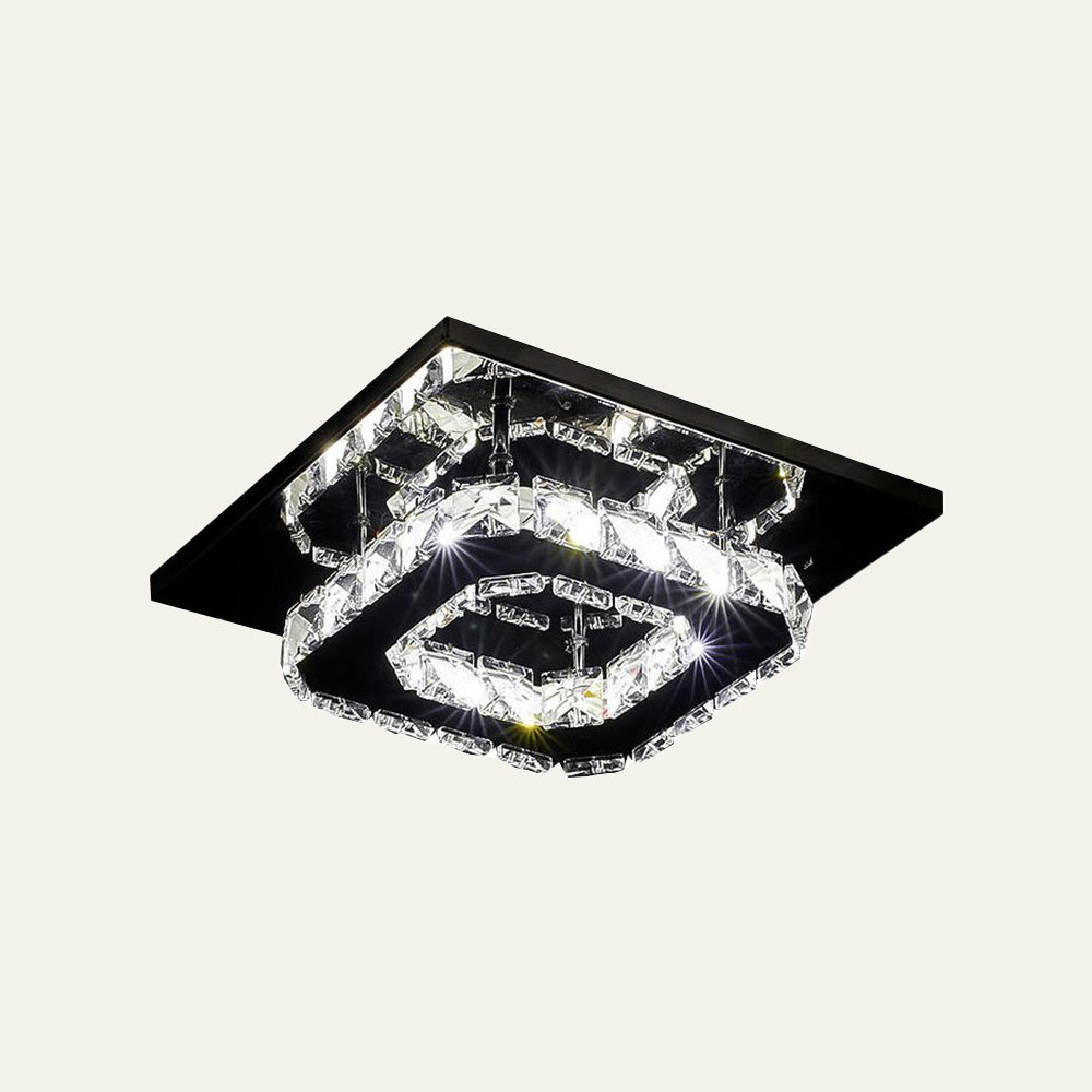 Moderne LED-Deckenleuchte mit Kristalloptik