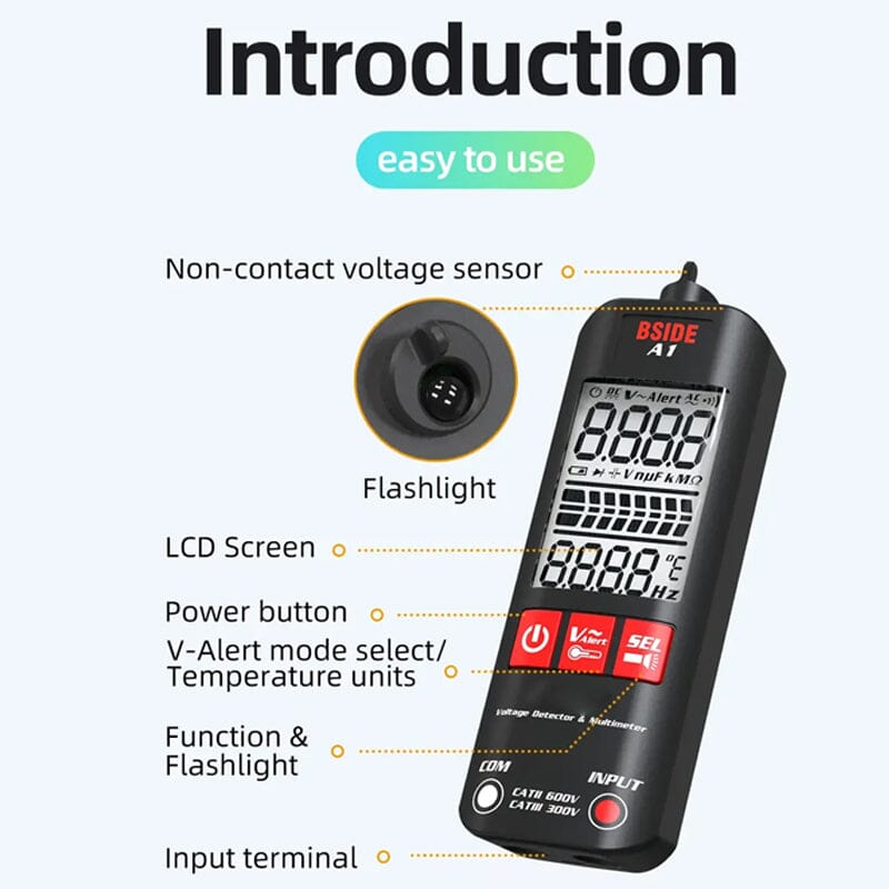 A1 Vollautomatisches intelligentes digitales Multimeter mit Anti-Burner-Funktion