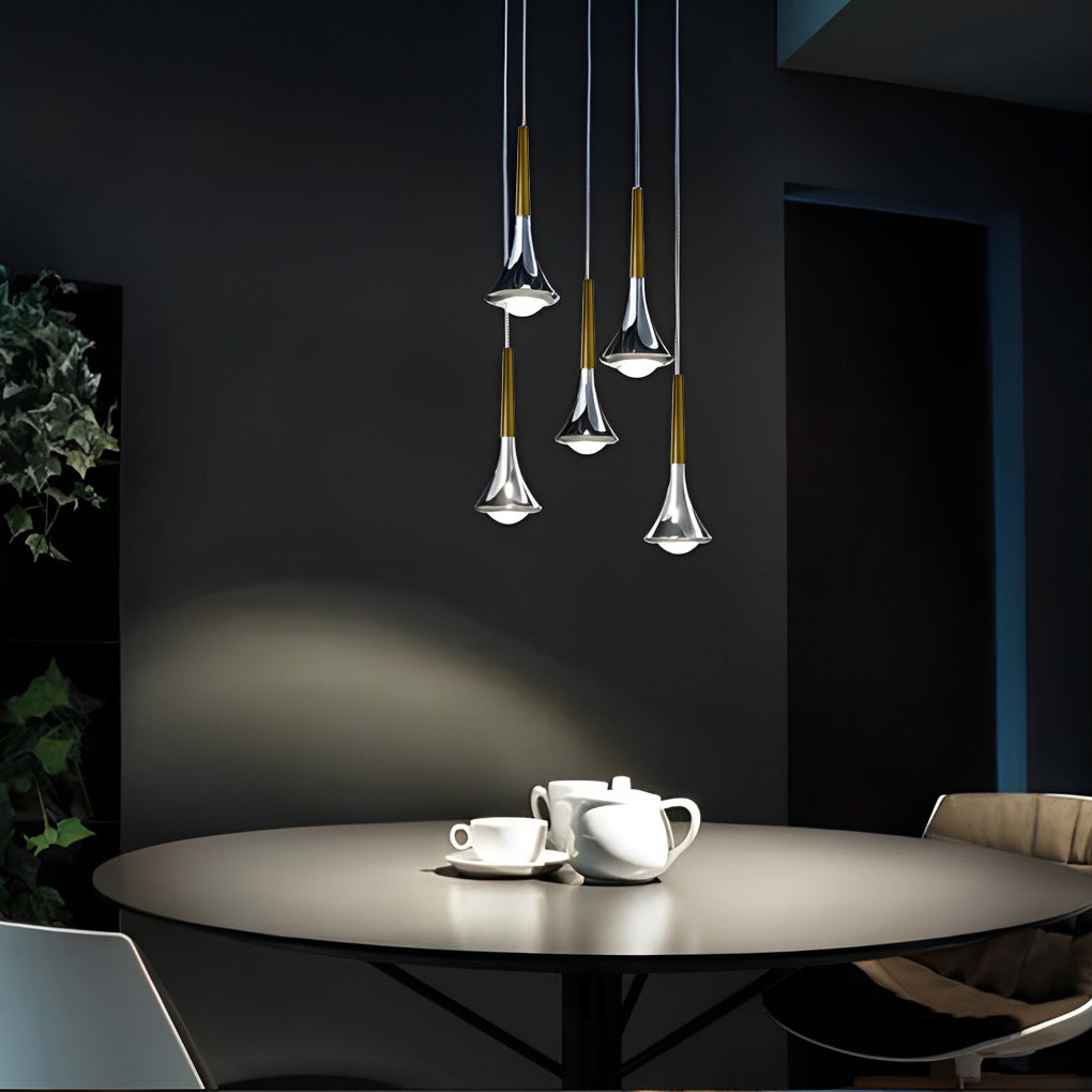 Moderne LED-Pendelleuchte in Tropfenform – Adjustae Metall-Kronleuchter für Wohnzimmer, Schlafzimmer und Esszimmer