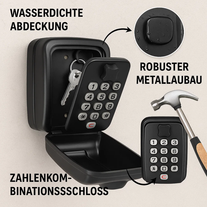 KeyGuard Outdoor Safe – Wetterfester Wandmontierter Schlüssel-Kasten | Karnz