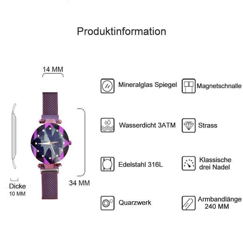 Wasserdichte Sternenhimmel Mädchen Armbanduhr | Karnz