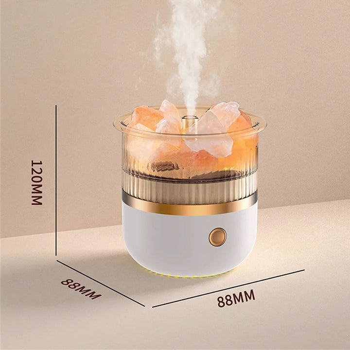 SereniGlow Kristall Salz Luftbefeuchter | USB Aroma Diffusor – Nachtlicht & Luftreiniger – Für Entspannung, Stressabbau & Verbesserung der Luftqualität Karnz