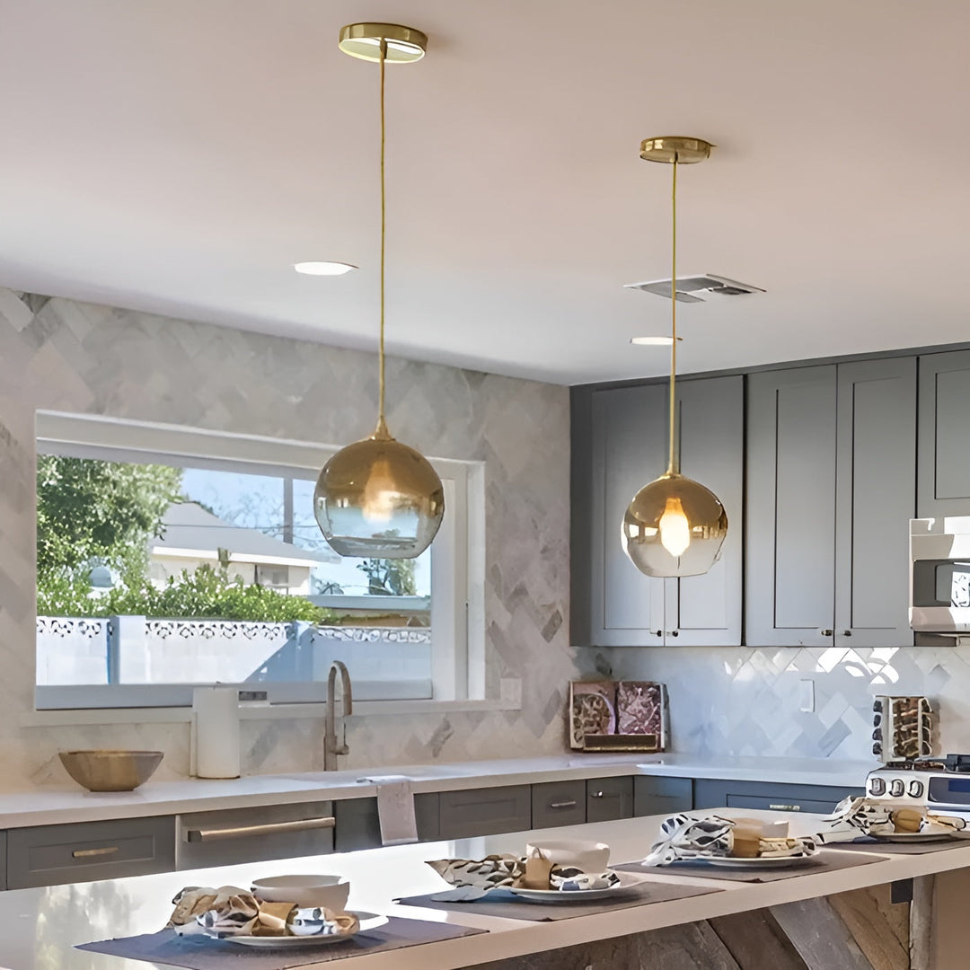 Industrielle Glas-Pendelleuchte mit LED – Modern & Dekorativ | Ideal für Küchen, Esszimmer & Bars | Karnz