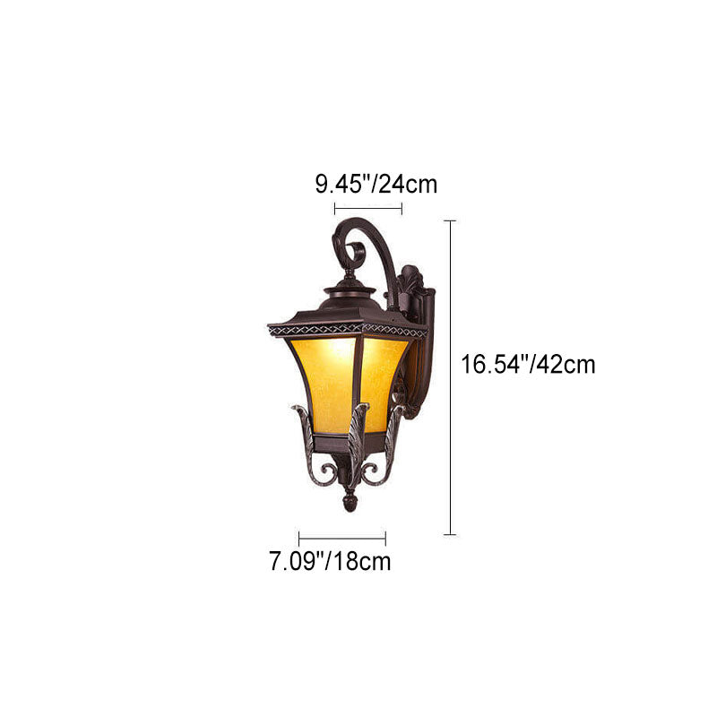 Europäisches Vintage Outdoor Quadrat Käfig Aluminium Glas 1-Licht Wandlampe | Karnz