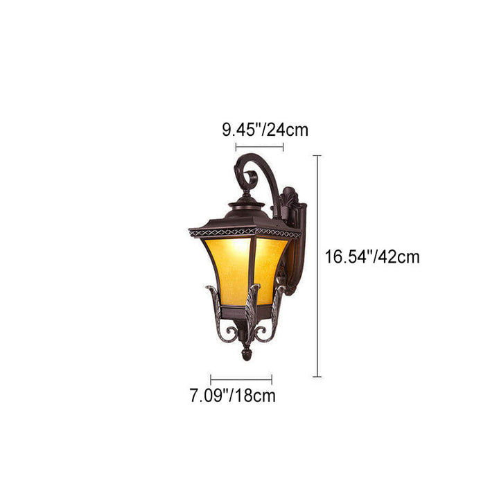 Europäisches Vintage Outdoor Quadrat Käfig Aluminium Glas 1-Licht Wandlampe | Karnz