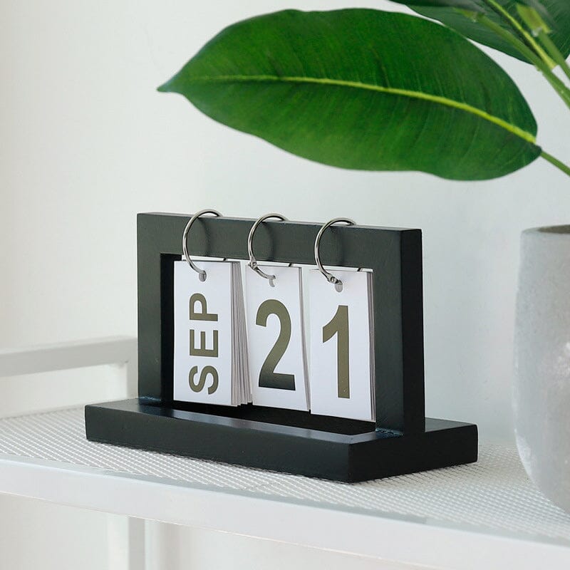 Niederländischer Teakholz-Schreibtischkalender | Karnz