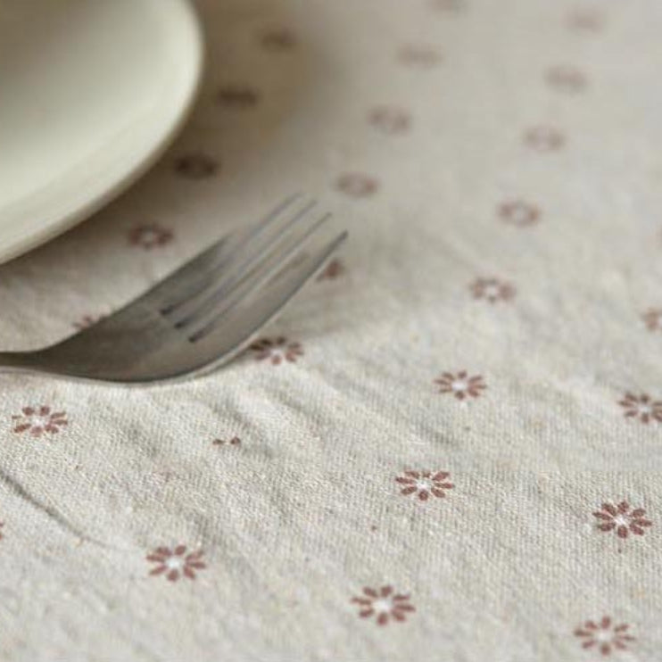 Tischdecke aus Baumwollleinen mit Gänseblümchenmuster