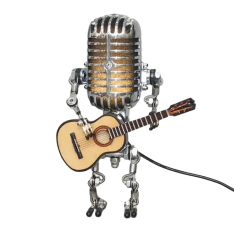 Retro-Mikrofon-Roboter-Metall-Schreibtischlampe | Karnz