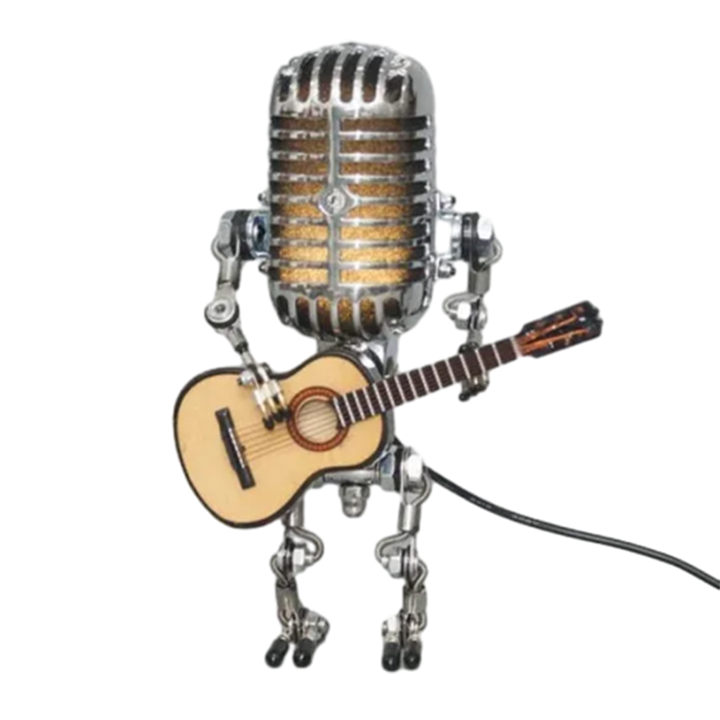 Retro-Mikrofon-Roboter-Metall-Schreibtischlampe | Karnz