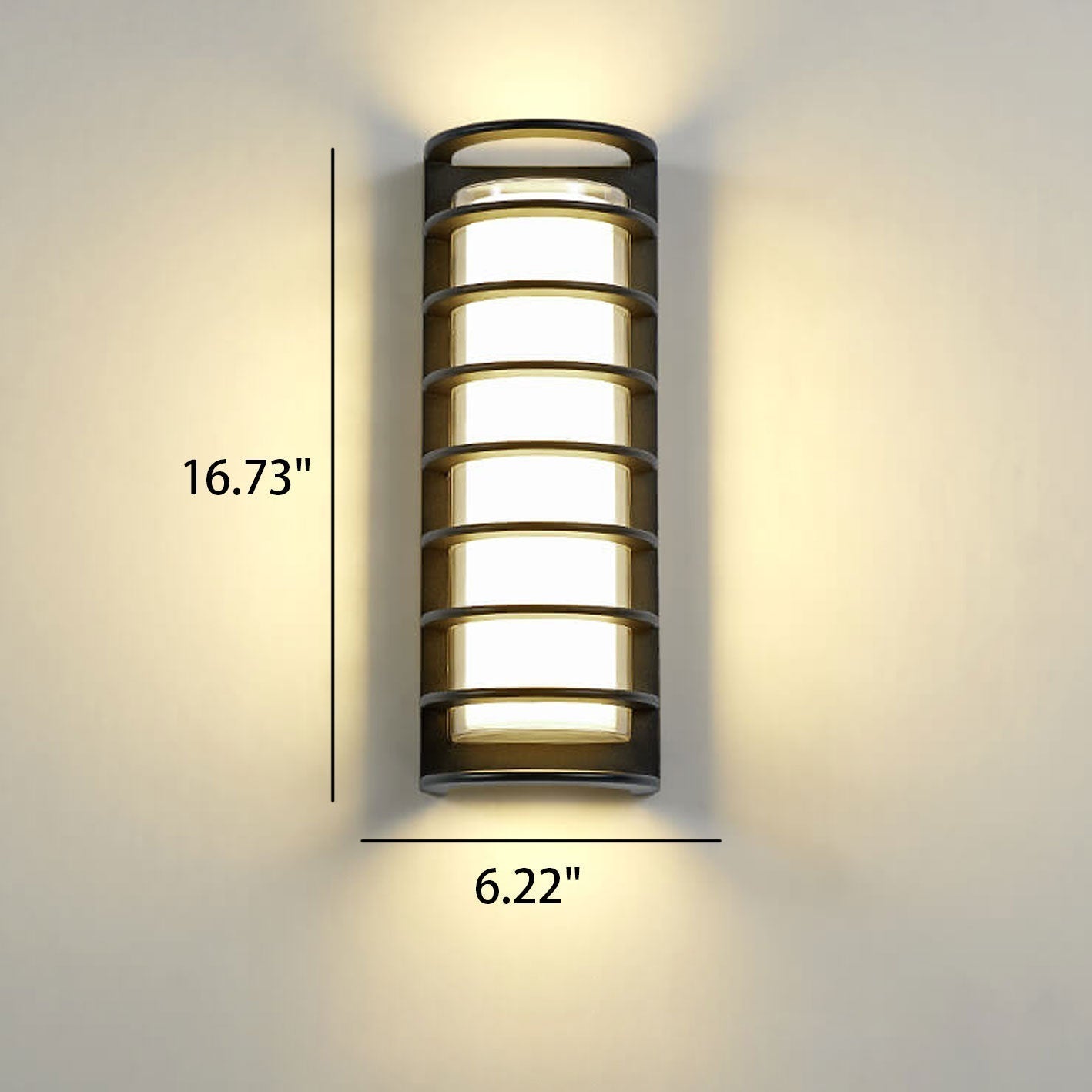 Moderne, wasserdichte LED-Gartenwandleuchte für Säulenmontage