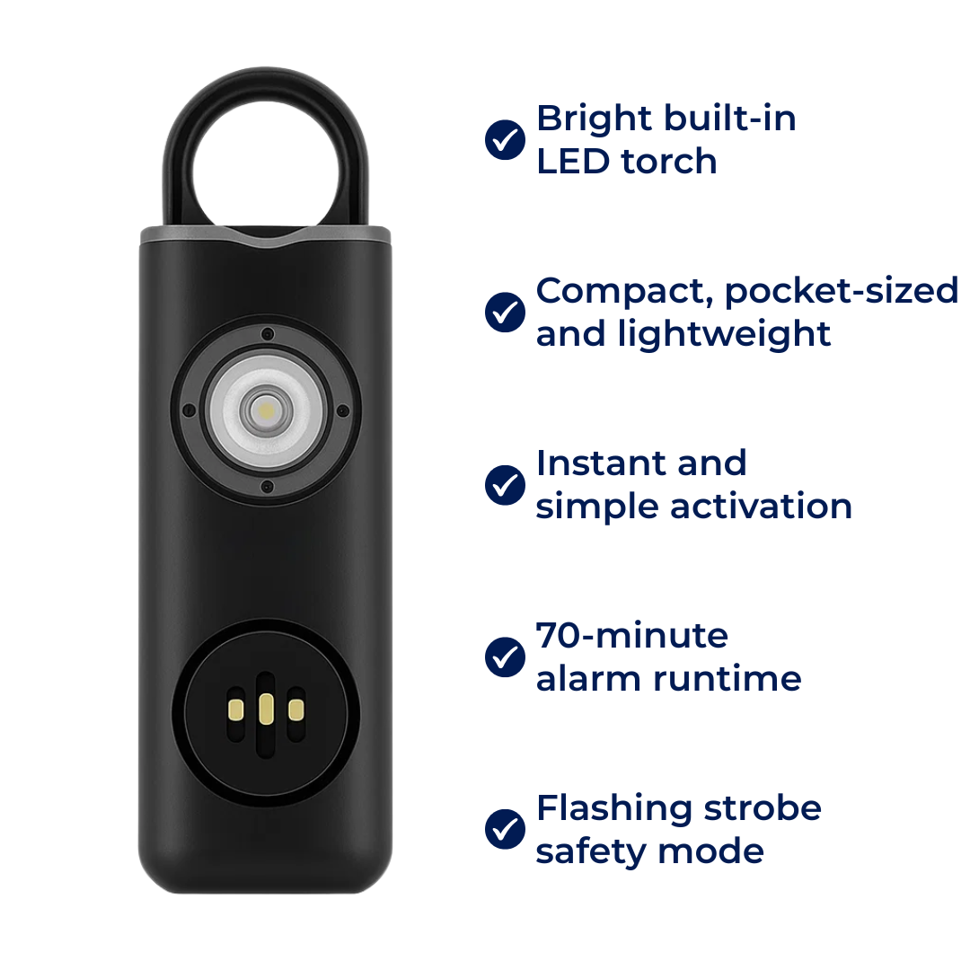 Ultralauter 130 dB Sirene – Kompakt LED Taschenlampe Sicherheitsgerät – Für Nachtschwärmer, Studenten & Pendler Karnz