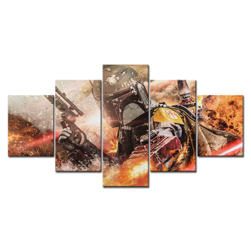 5-teilige Wrath of the Bounty Hunter - Leinwand Wandkunst Malerei