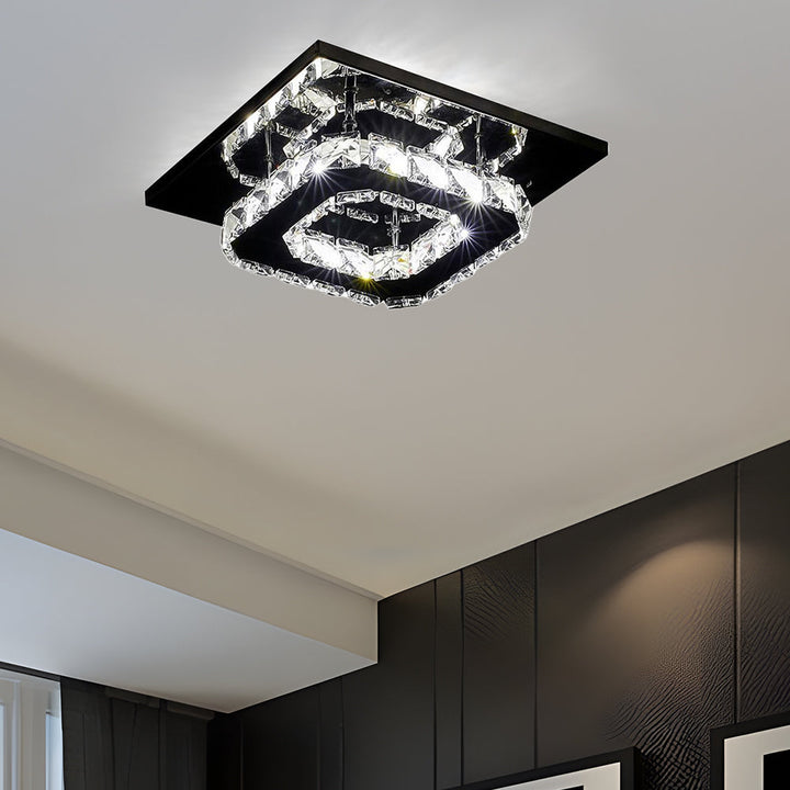 Moderne LED-Deckenleuchte mit Kristalloptik