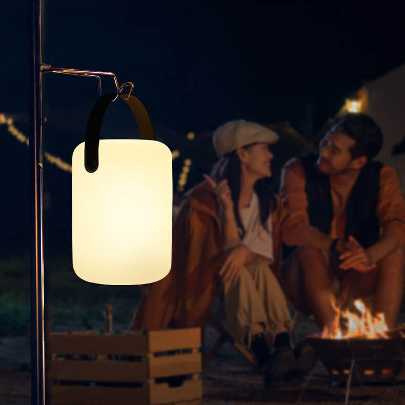 Moderne Einfachheit Kunststoff Runde Square Hand LED Tischlampe Für Outdoor Patio | Karnz
