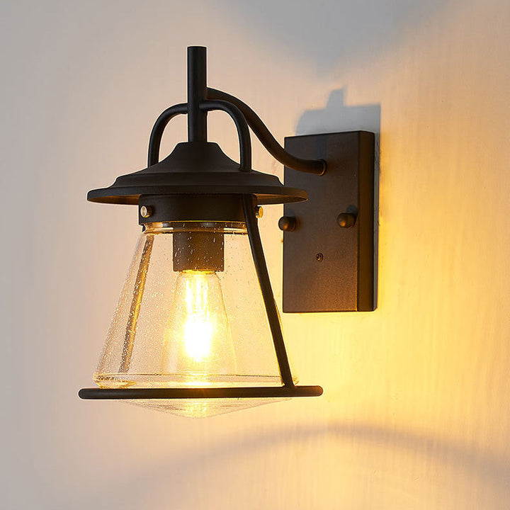 Wasserdichte Glasscone-Schirm 1-Licht Außenwandlampe | Karnz