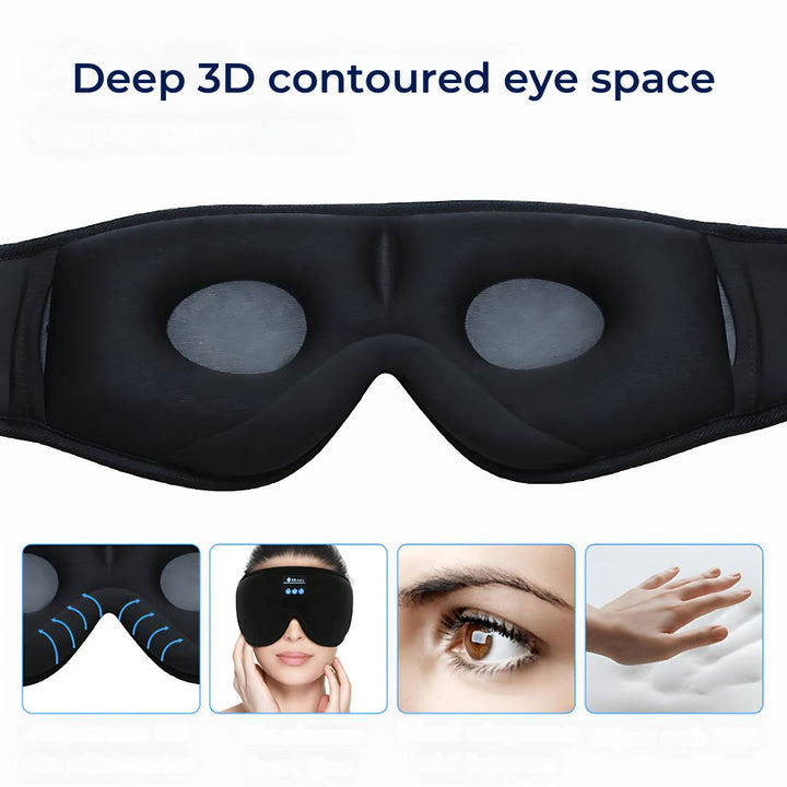 DreamSounds Bluetooth Schlafmaske mit integrierten Kopfhörern | für Reisen - Meditation - Lichtblockierende Komfort Karnz