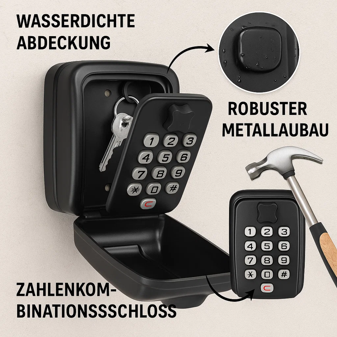KeyGuard Outdoor Safe – Wetterfester Wandmontierter Schlüsselbox | Karnz
