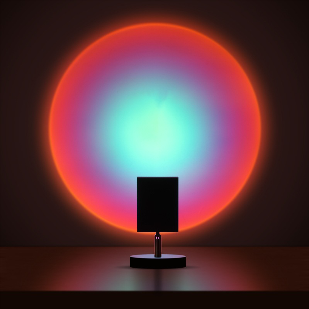 SunsetLuxe - Retro Sonnenuntergang Tischlampe | Warmes LED Umgebungslicht für Schlafzimmer und Wohnzimmer | Karnz