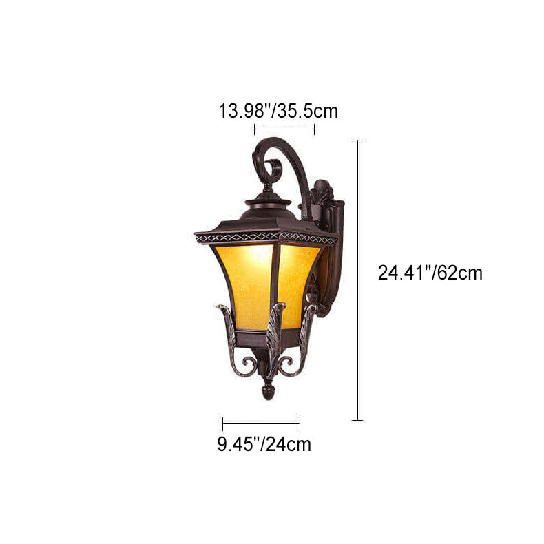 Europäisches Vintage Outdoor Quadrat Käfig Aluminium Glas 1-Licht Wandlampe | Karnz
