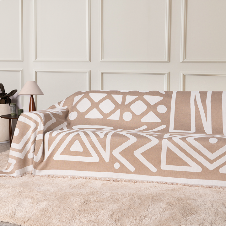 Geometrischer Boho-Stil Sofaüberzug - Modern, Stilvoll & Strapazierfähig Sofa Schutz | Karnz