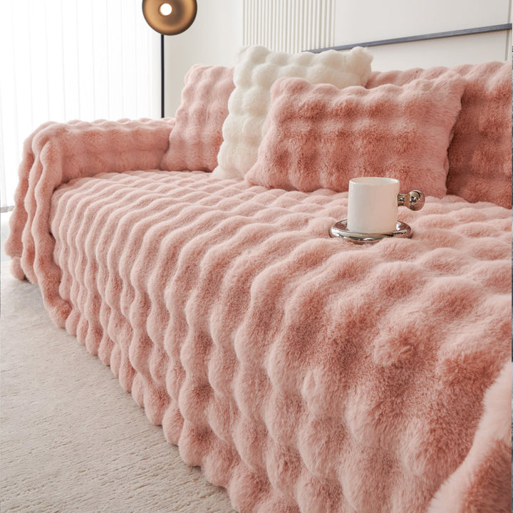 Luxe Ripple Faux Fur Sofa Cover - Modern, Stylisch & Langlebig Sofa Schutz | Karnz
