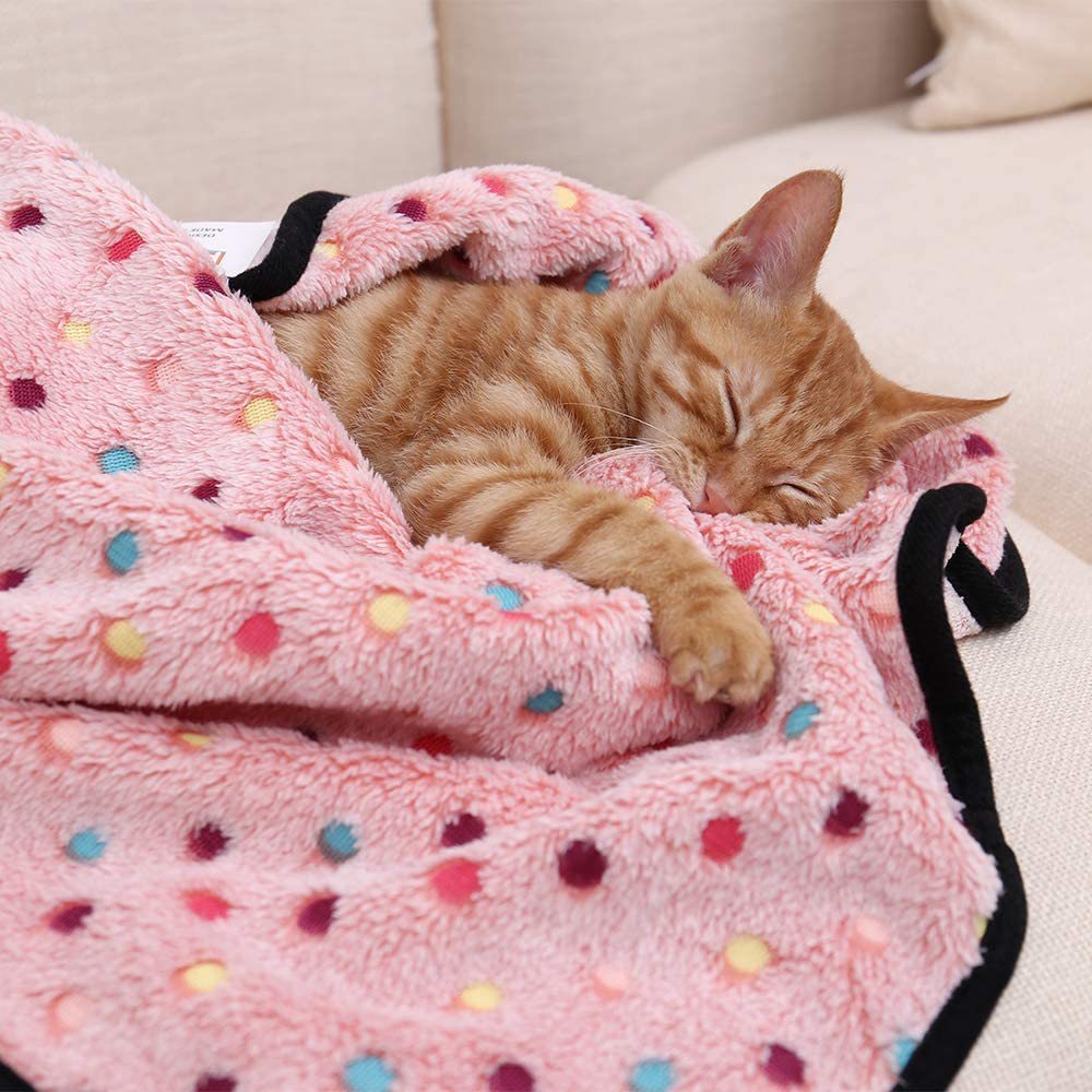 Haustiermatte aus Fleece, Pfoten- und Knochenmuster