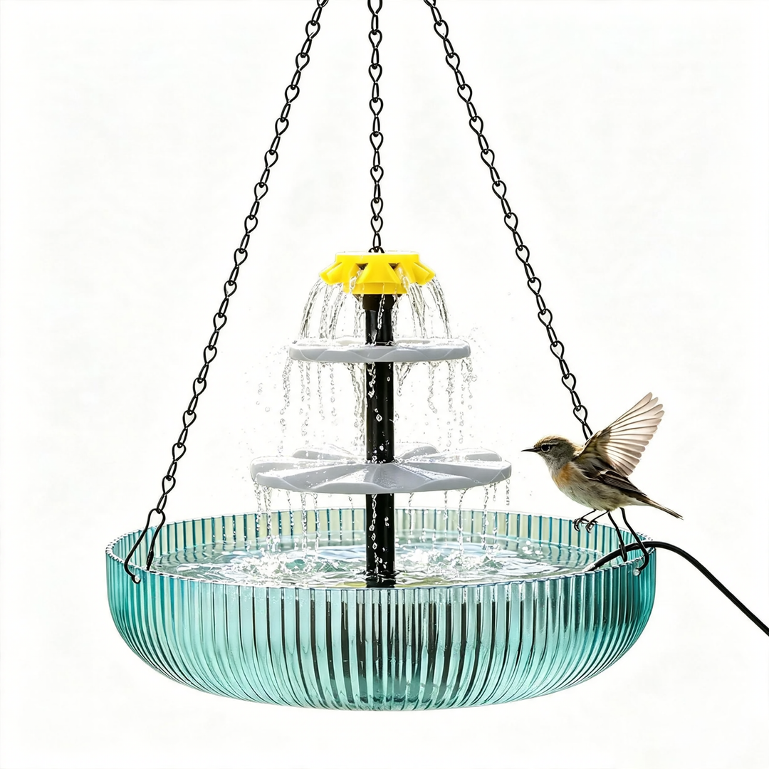 Solar-Vogeltränke mit Kaskaden-Design