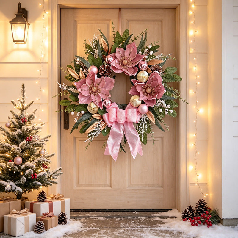 Weihnachtskranz in Rosa, 60 cm