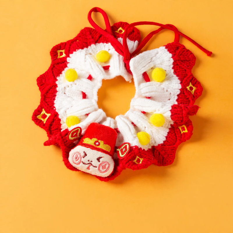 Gestricktes Neujahrs-Halsband für Hunde und Katzen