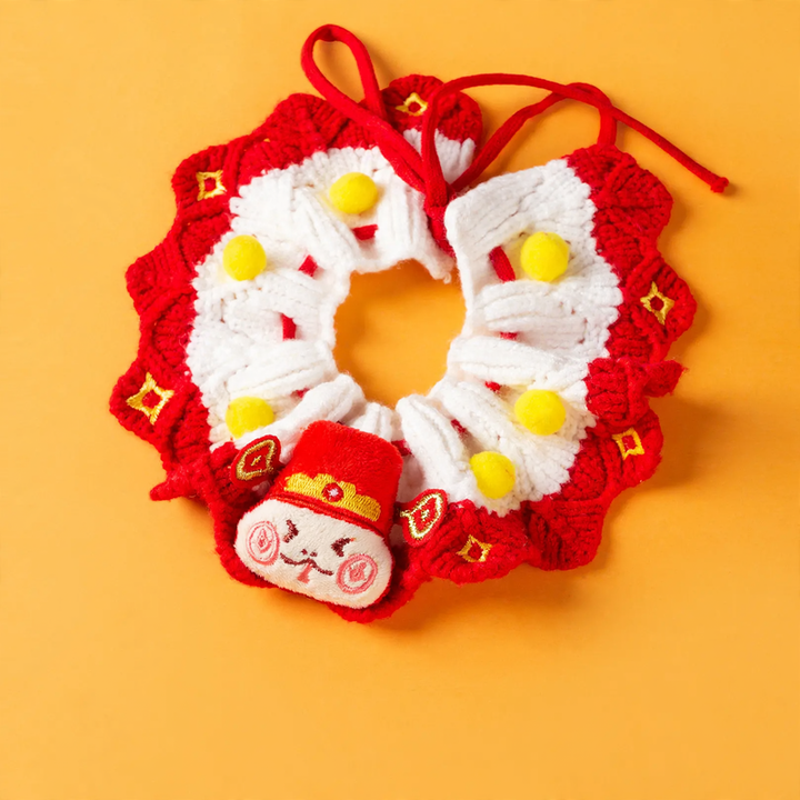 Gestricktes Neujahrs-Halsband für Hunde und Katzen