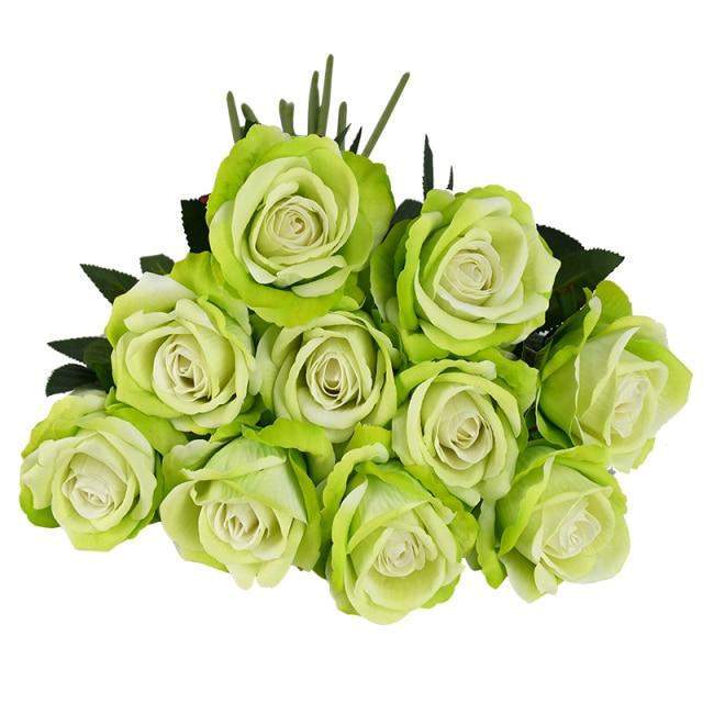 10 Stück Seidenrosen Karnz