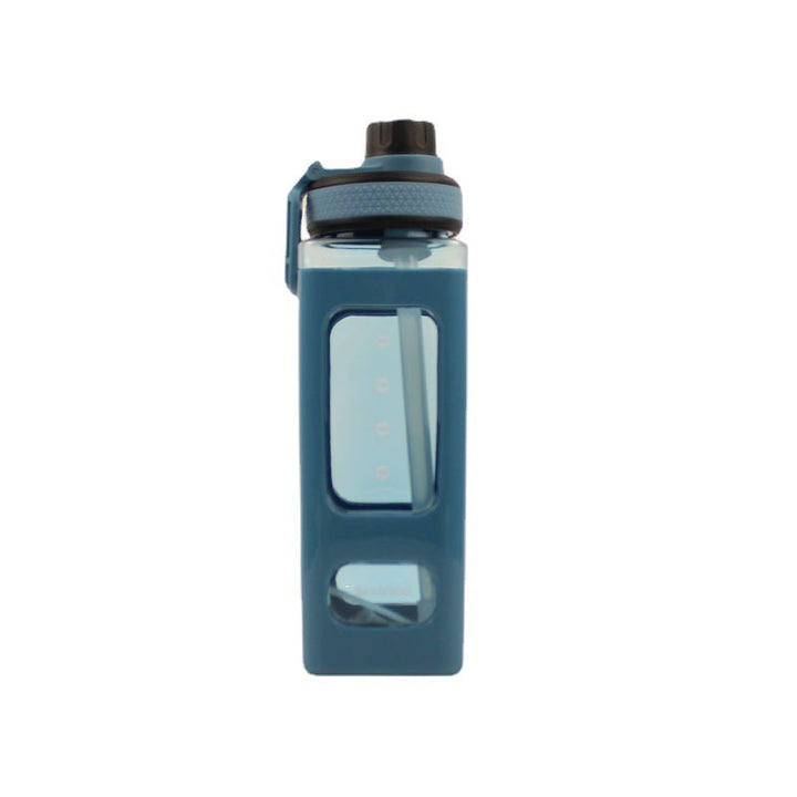 Große Trinkflasche mit Strohhalm 700–900 ml