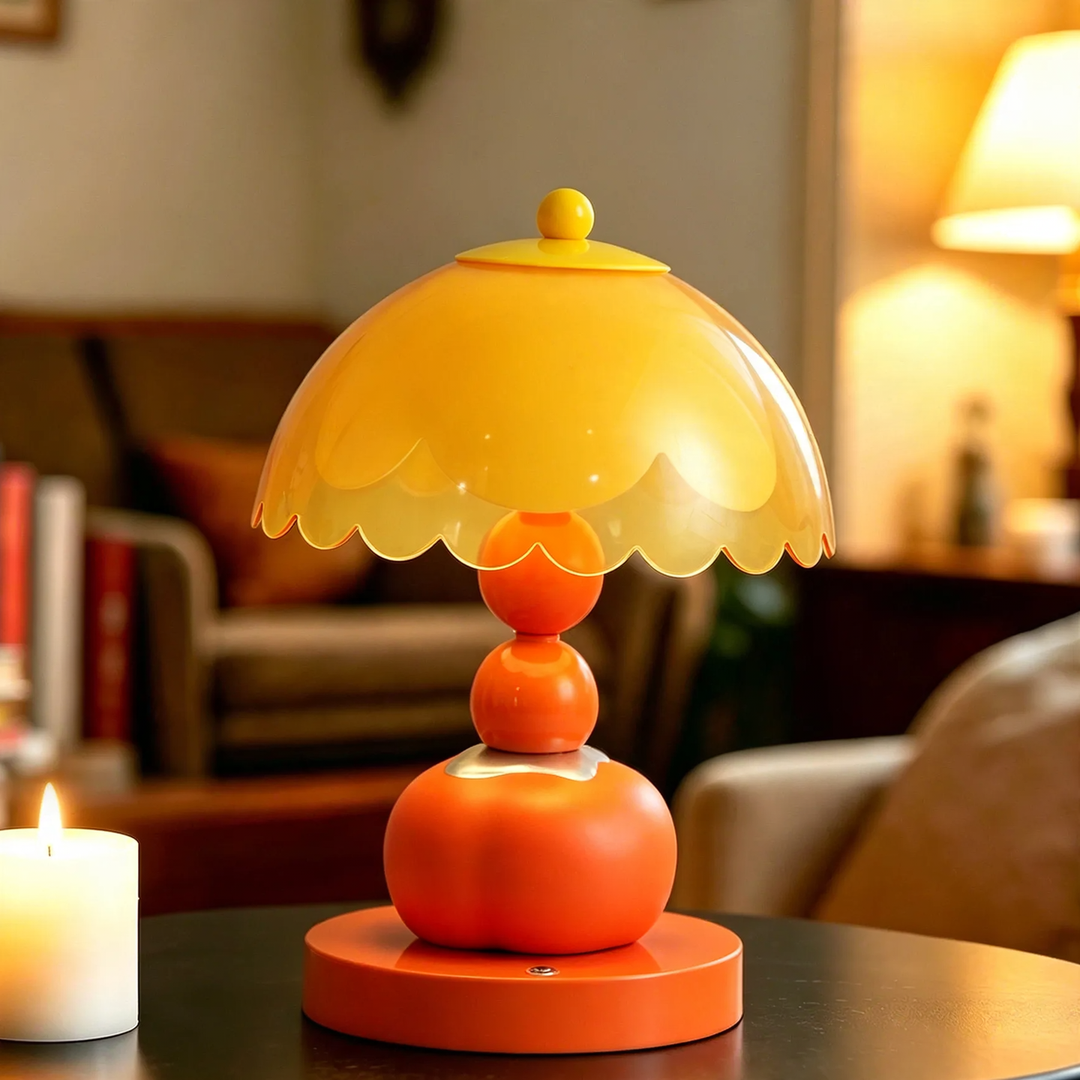 Kaki-Tischlampe, kreatives Design, Dekoelement