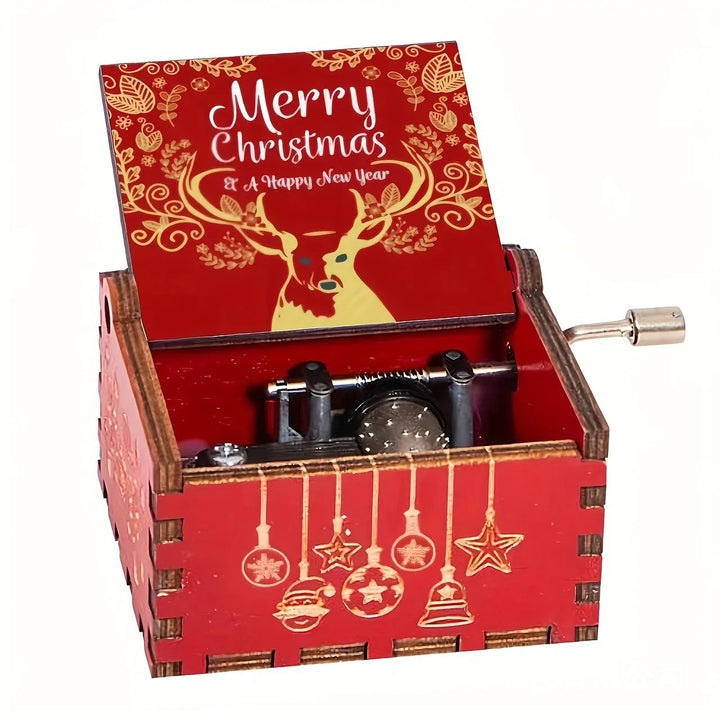 Dekorative hölzerne Spieluhr mit Weihnachtsmotiven