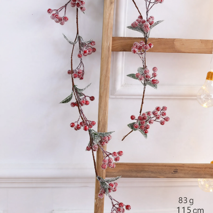 Weihnachtskranz mit Beeren und Früchten