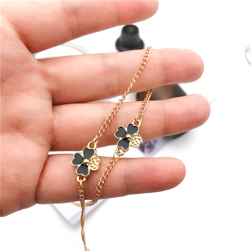Elegante florale Charme Brillen Kette Karnz