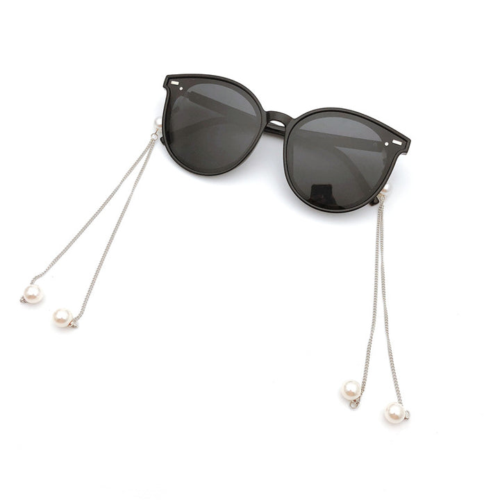 Elegante Triple-Strang Perlen Brillen Kette Karnz