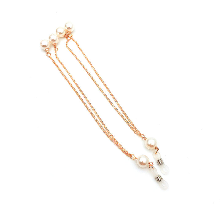 Elegante Triple-Strang Perlen Brillen Kette Karnz