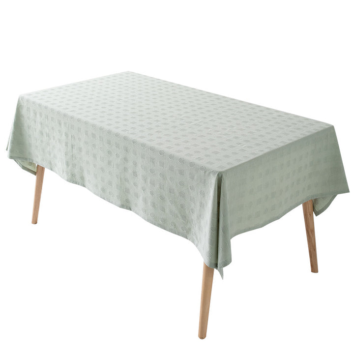 Tischdecke aus Baumwollmix mit geprägtem Quadrat‑ und Kreisrelief Karnz