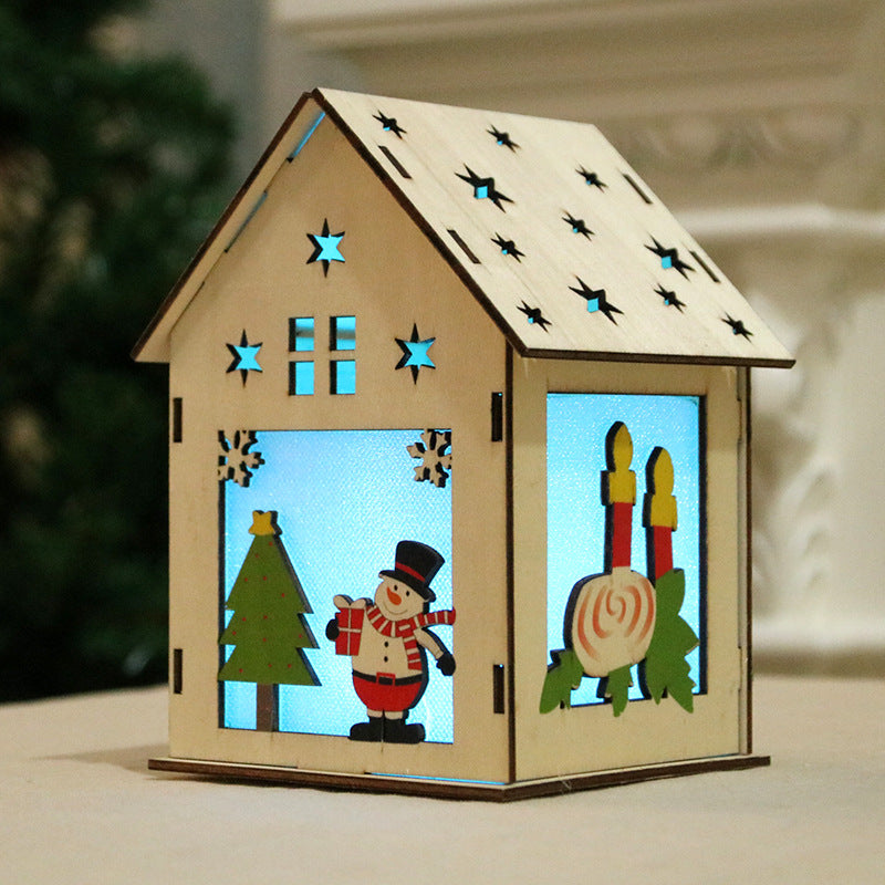 Dekorative Holz Santa Haus Ornament Karnz