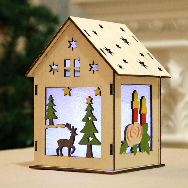 Dekorative Holz Santa Haus Ornament Karnz
