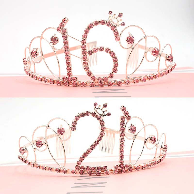 Damen Glitzernde Tiara für den 16. Geburtstag Karnz