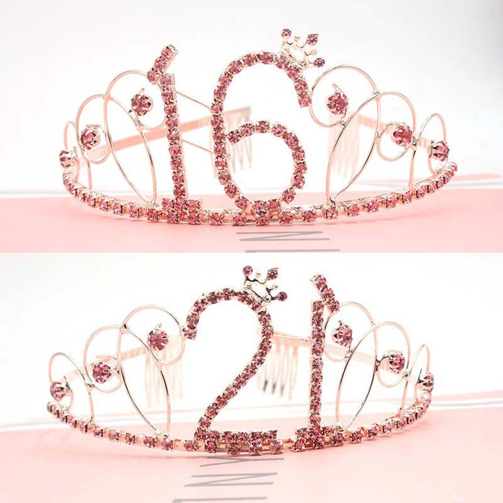 Damen Glitzernde Tiara für den 16. Geburtstag Karnz