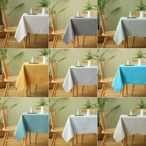 Tischdecke aus Baumwollmix mit gewelltem Saum und strukturierter Oberfläche Karnz