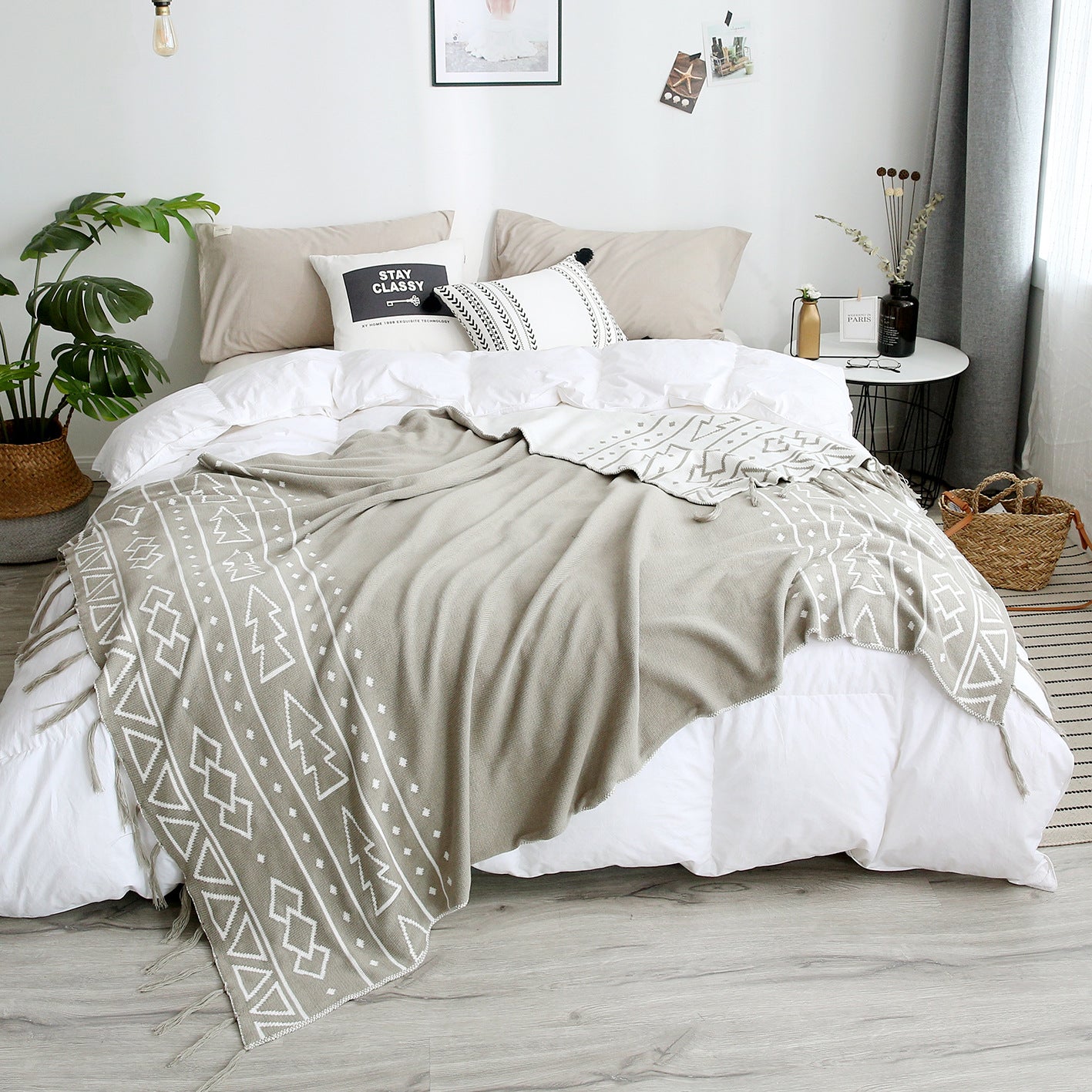 Damen Gemütliche Strickdecke mit modernen Mustern Karnz