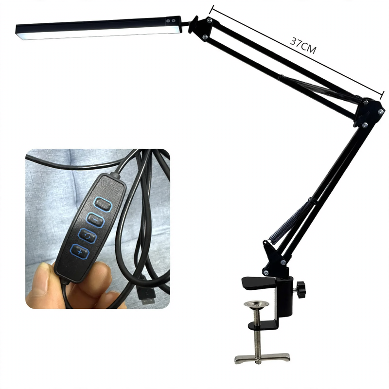 Faltbare LED-Schreibtischleuchte mit langem Arm