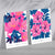 Set aus 2 Kunstdrucken mit Frühlingsblumen in leuchtendem Blau und Rosa