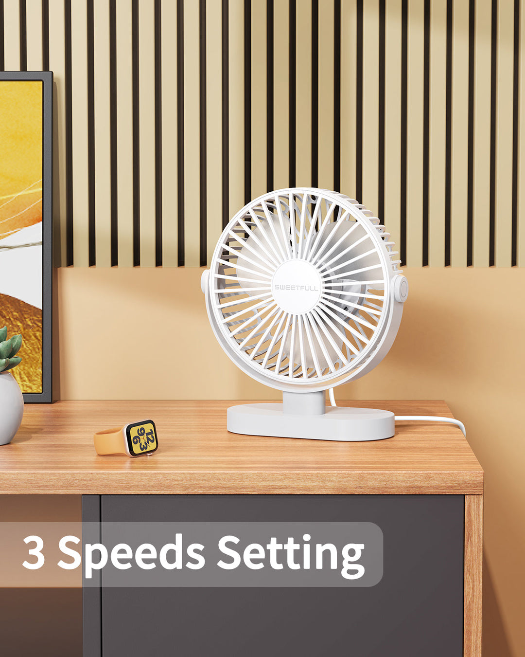 6,5 Zoll USB Kleiner Tischventilator für Zuhause Büro Auto Outdoor Reisen | Karnz