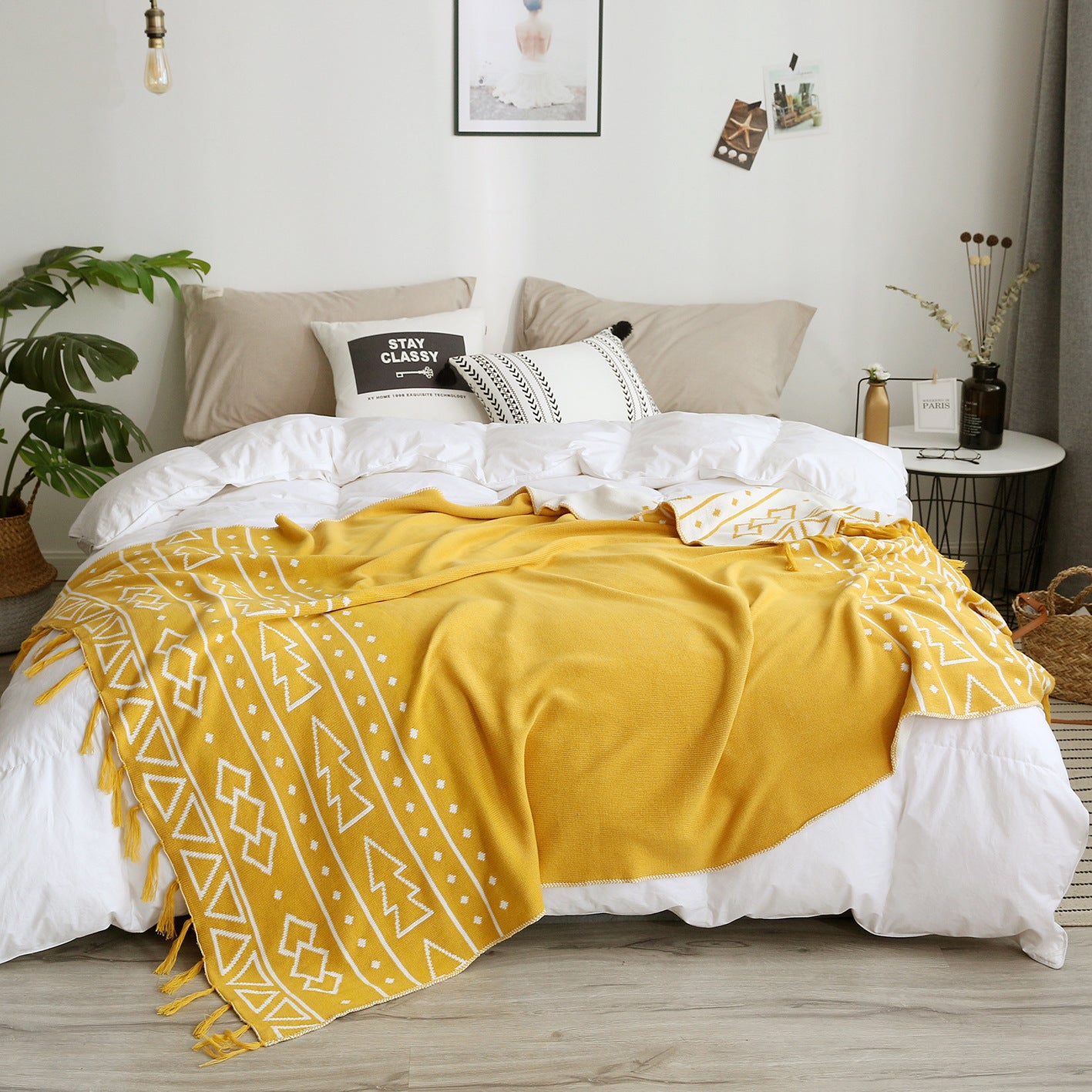 Damen Gemütliche Strickdecke mit modernen Mustern Karnz