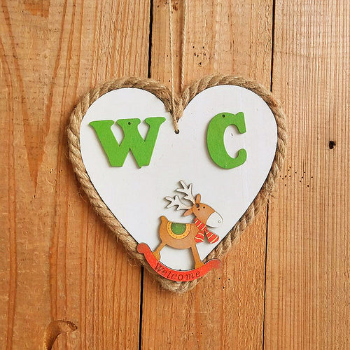 Herzförmiges Holz-Willkommensschild